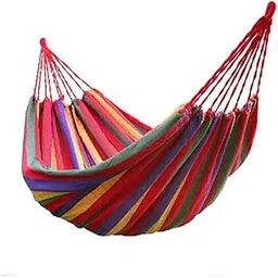 REIL RAID Outdoor Camping Canvas Fabric Portable Garden Hammocks Striped Ultralight Outdoor Beach Swing Bed with Strong Rope,Swing for Garden (280 * 150CM, Red)-picture-17
