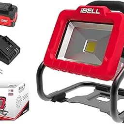 IBELL Fiberglass One Power Series Portable Rechargeable Work Light Bl20-20 20V 20W 1800Lm 4Ah Battery & Charger, Led, Red-image-20