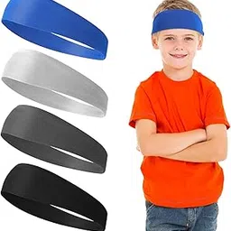 Sibba 4 Pcs Football Sports Fan Headband Basketball Long Hair Bands Baseball Gear Gym Workout Black White Sweatbands Running Yoga Athletic Bandana Nursing Women Men Male Outdoors Accessories-picture-42