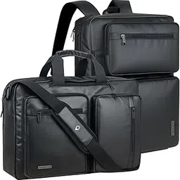 travalate Laptop Bag for Men 3 IN 1 Convertible Backpack Messenger Bag for Office, Travel, and College | Black-picture-30