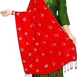 ebadat Bandhani Cotton Printed Dupatta for Women & Girls | Traditional Ethnic Wear | Soft Lightweight Dupatta with Tassel Work | Stylish Cotton Stole-picture-28