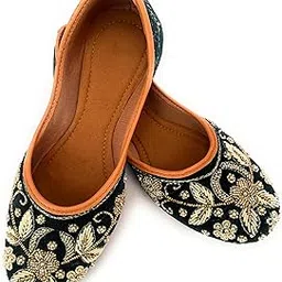 apni jutti Punjabi Jutti for Women, Punjabi Jutti, Greenwine, Embroidered Handmade Jutti for Women-picture-38