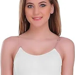OK Inners - Women's & Girls Cotton Transparent Straps Bra with Pad, Wired & Full Cup (28 to 32size) White-picture-53