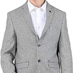 cantabil Blazer for Men | Premium Formal Blazer Smart Fit Notched Collar Tweed Fabric Checkered Pattern (P_MBZF00177)-picture-15