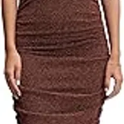 tokyo talkies Women's Chic Brown Textured Bodycon Midi Dress | High Neck & Sleeveless Elegance | Midi Length | High Neckline | Textured Fabric-picture-11