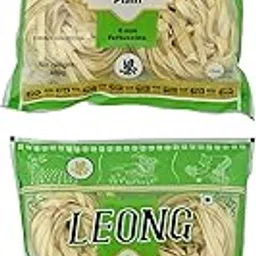 Leong Vegetarian Chinese Plain Flat Noodles, 800 Grams (Pack of 2) image 1