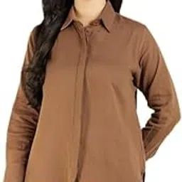 hancock Women Solid Pure Cotton Oversize Fit Casual Shirt image 1