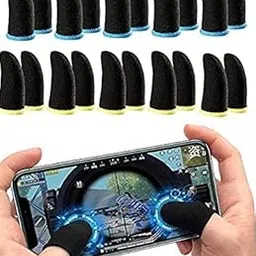 L20 Finger Sleeves Mobile Game Free Fire Anti Sweat Breathable Professional Touch Screen Thumb Finger Sleeve Highly Conductive Gaming Gloves for All Smartphone, iOS Devices & Tablets(10 Pair)-picture-17