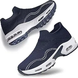 doussprt Womens Walking Shoes Slip on Sock Sneakers Lady Girls Nurse Mesh Air Cushion Platform Loafers Fashion Casual-picture-12