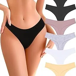 Women’s Cotton Thong Panty Set for Beachwear and Everyday use | Pack of 6 Panties | Seamless Low Waist Bikini Panty for Women-image-36