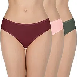 amante Solid Low Rise Cotton Bikini Panty Pack(Pack of 3)-picture-25