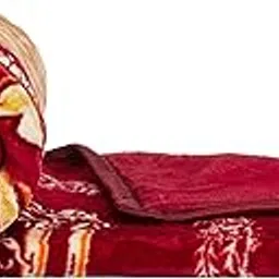 amazon basics Double Bed Sized Mink Blanket (Maroon)-picture-13