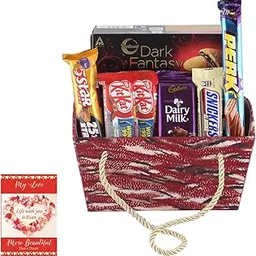 SFU E Com Gift Hamper For Best Wishes | Valentine Chocolate With Love Greeting Card | Valentine Chocolate Hamper | 783-picture-15