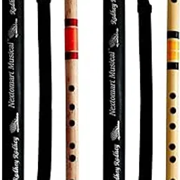 NEXTOMART Musical Combo Flutes C Sharp 7 Hole (18.5 Inch) & D Natural 7 Hole (18 Inch) Bamboo Flute Bansuri with Flute Carry Bag Free-picture-11