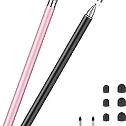 ZORBES® Stylus Pen for iOS & Android Phone & Pads, 3 in 1 Dual Head Stylus Pen for Jotting, Drawing, Painting, Stylish Metal Housing, with 8Pcs Replacement Rubber Tips & 2 Disc Tips, Pink&Black-image-25