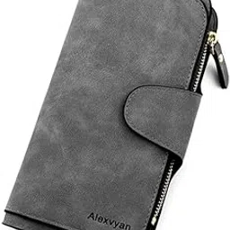alexvyan Women's Purse Wallet Organizer Female Hand Clutch Lady/Ladies/Girls Wallets Credit Card Holder (Dark Grey Long)-picture-18