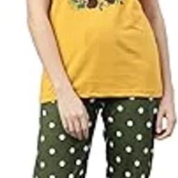 kryptic Womens 100% Cotton Printed Nightsuit with Tshirt and Pyjama Pant-picture-15