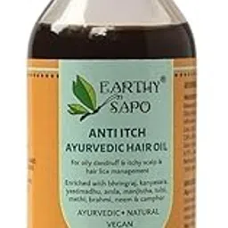 Earthy Sapo Handmade Anti Itch Ayurvedic Hair Oil (camphor, neem), 100 ml-picture-17