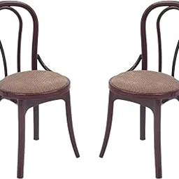Supreme Pearl Cushion Dining Plastic Chair (Rosewood/Brown, Set of 2), 70 x 140 cm-picture-15
