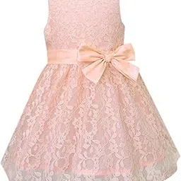 A.T.U.N. (ALL THINGS UBER NICE) Girls Fit and Flare Knee Length Sleeveless Double Bow Dress for Party and Special Occasions image 1