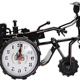 Spiaty Plastic European Tractor Analog Desk Alarm Clock, Black-picture-13