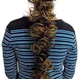 Samyak Long Frill Style chignons Hair bun Messy hair style Hair Extensions and Wigs for Women and girls, Golden Highlighted image 1