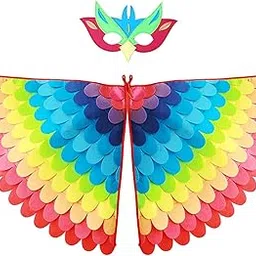 KKALAKRITI Birds wings with eye mask multi color fancy dress costume free size-picture-30