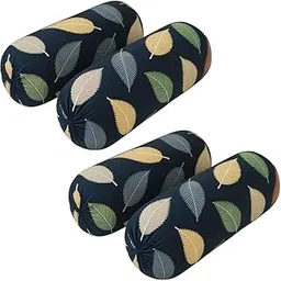 Sands® 180 TC 4 Pcs Cotton Bolster Covers |Diwan Round Bolster Pillow Covers | Bolster Cushion Pillow Cover Set |Designer Bolster Covers for Home - Pack of Four Pieces|King Size- 16X32 inches-image-2