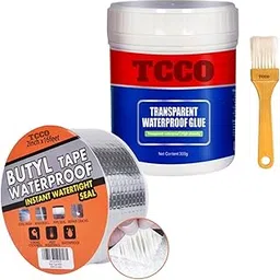 Crack Seal Glue 300gm with Brush Transparent Waterproof Resin Epoxy for Roof Leakage Crack Seal Agent Roof Water Leakage Solution Water Proof Glue for Waterproofing(Waterproof Sealing Butyl Tape)-picture-41