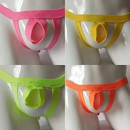 ZOOMELLA 4pcs Men's Underwear Bandage Thongs G-String Hollow Hole Pouch Harness Pant|Underwear| Underwear-picture-10