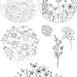 Embroidery Stickers for Stitching, Adhesive Backing for Fabric Decoration and Handmade Gifts, Water Soluble Paper for Embroidery, DIY Floral and Leaf Designs, Easy to Use for Beginners-picture-21