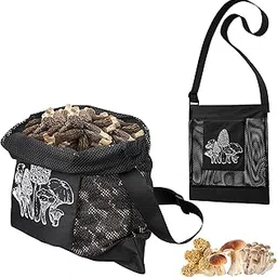 2pcs Mushroom Hunting Bag,Mesh Pouch Harvesting Bag, Outdoor Foraging Pouch for Mushroom,Fruit Picking (Black)-picture-22