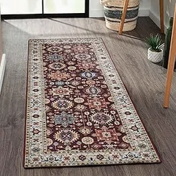 Obsessions Maroon and Cream Polyester Classical Runners 2.5x5 feet-picture-23