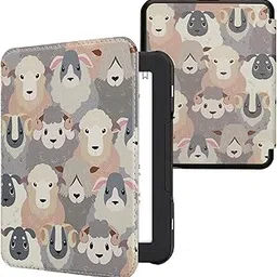 kwmobile Case Compatible with Barnes & Noble Nook Glowlight 4 / 4e Case - eReader Cover - Sheep White/Brown/Grey-image-31
