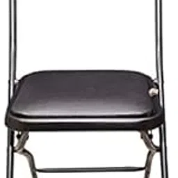 SHREEYETI 18-inch Seating Height Metal Folding Chair with Cushion in Black for Showroom Office Breakfast (Set of 1)-picture-48