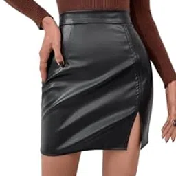 janak 'n' masaaya Bautiful Leather Skirt for Girls (Black) 610 image 1