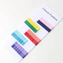 Giggles Boo | 50 Pcs Multicoloured Bobby Hair Pins Set, Pastel Rainbow Colours, Metal Hair Clips for Styling (11X5.5 Cm)-picture-36