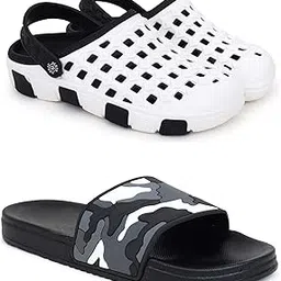 pampy angel Clogs for Men Classic Casual Sandals with Adjustable Back Strap Anti-Skid Lightweight Flip-Flop Slipper Slides for Men's & Boy's Combo Pack of 2-picture-28