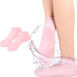 Clefairy Silicone Moisturizing Socks Women Foot Spa Pedicure Silicone Socks Foot Mask Exfoliating Beach Protective Gel Socks Anti Slip Aloe Socks for Dry Cracked Feet Calluses Foot Care-picture-17