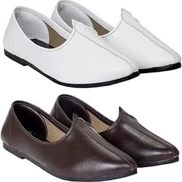 vitoria Derby Shoes for Men | Shoes for Men with PU Sole | Comfortable & Lightweight |Durable & Trendy Design | Size : 5 | Color : Brown-White,VTR_3001_Jutti_BrwnWht_2J_GP_5-picture-40