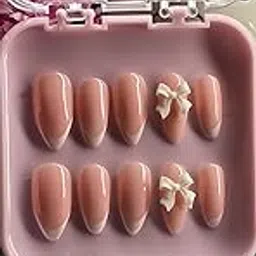 Press On Nails, Artificial Fake Nails Set 10 pcs, Fingernails Extensions Kit for Women, Acrylic Stick On Nail with Charms and Glue, Perfect Nail Extensions for Girls & Women (D-10)-picture-50
