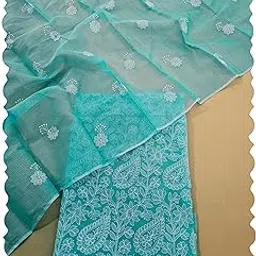 Women’s Kota Doria Suit Set – Designer Embroidered Cotton Blend Fabric | 2.5m Top + 2.5m Dupatta | No Bottom-picture-10