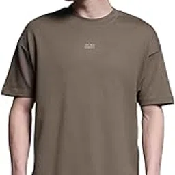 jack & jones Men's Solid Round Neck Cotton Relaxed Fit T-Shirt | Boxy Fit | Drop Shoulders-picture-40