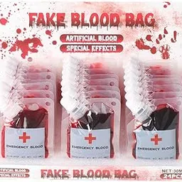 Halloween Special Effects Fake Blood Bags, Water-Based Makeup for Costume Party Props , Make up Blood , Halloween BLood,Fake Blood Realistic Blood Body Paint Washable Blood Makeup Kit For Zombie Vampire Clown Monster Clothes Costume Cosplay 1 pcs-image-89
