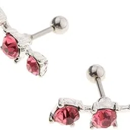combr Women's 1Pair Stainless Steel Ear Tragus Helix Ear Studs Bar Piercing Jewelry Pink-picture-31