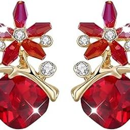 yellow chimes Earrings for Women & Girls | Fashion Multicolor Stone Crystal Studs Earring | Gold Plated Stud | Floral Shape Western stud Earrings |Birthday & Anniversary Gift-picture-46
