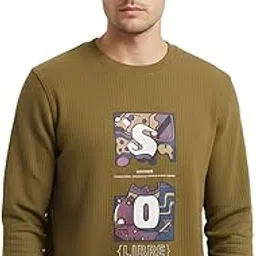 Men's Regular Fit Full Sleeve Cotton Blend Sweatshirt for Men Printed Sweatshirt-image-38