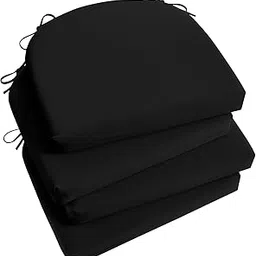 Basic Beyond Outdoor Chair Cushions Set of 4, Outdoor Cushions for Patio Furniture, Water Resistant Patio Chair Cushions with 2 Ties, 17x16x2, Black-picture-30