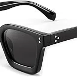 karsaer Sunglasses Men Women Polarized, Chunky Square Thick Frame, Rectangle UV400 Shade Sun Glasses E1103-picture-22