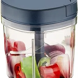 Jumbo Vegetable Chopper; Cutter; Lid for Kitchen; 5 SS Blades + Whisker Blade (1000 ML Multi Color)-image-39